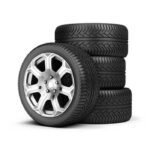 a stack of four tires